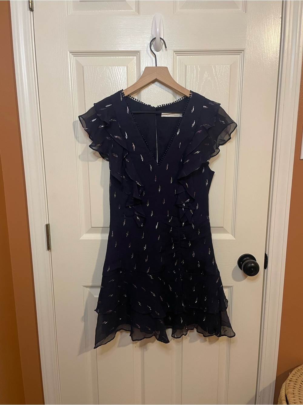 La Maison Talulah Midnight Silk Blend Dance Mini Dress Size Small - Picture 2 of 10